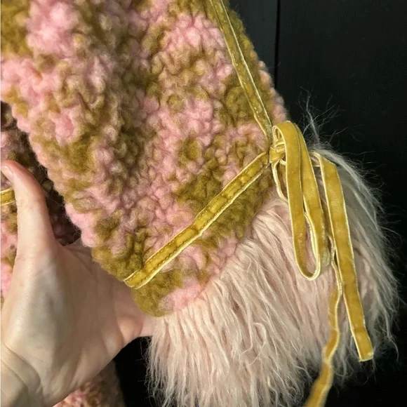 Free People Pink and Brown Teddy Jacket - Picture 5 of 7